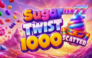Tampilan visual grid 7x7 yang penuh warna dalam permainan Sugar Twist 1000